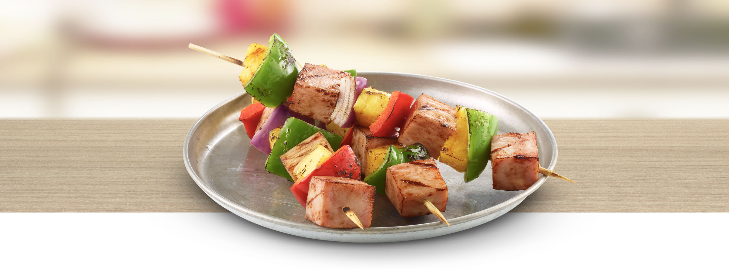 Grilled Hickory Smoked Ham Kebabs