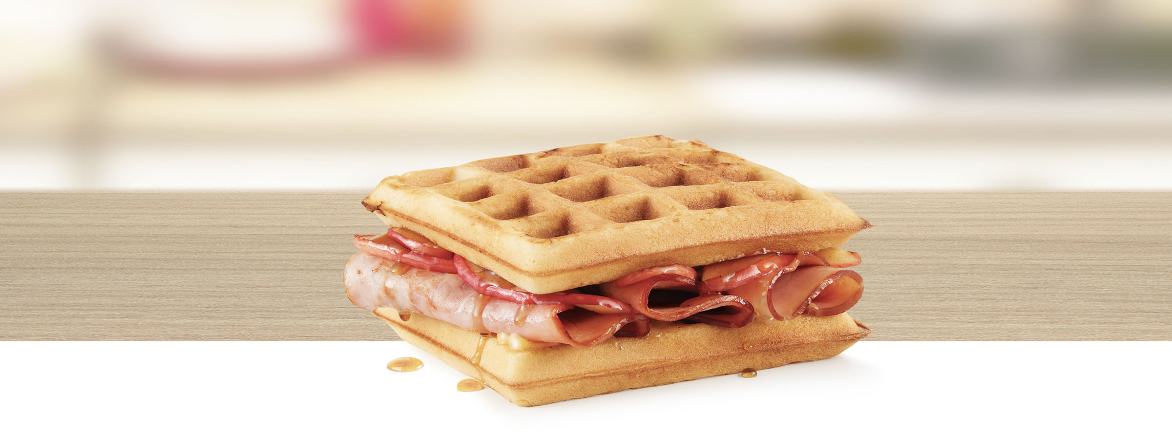 Warm & Waffles Ham Sandwich